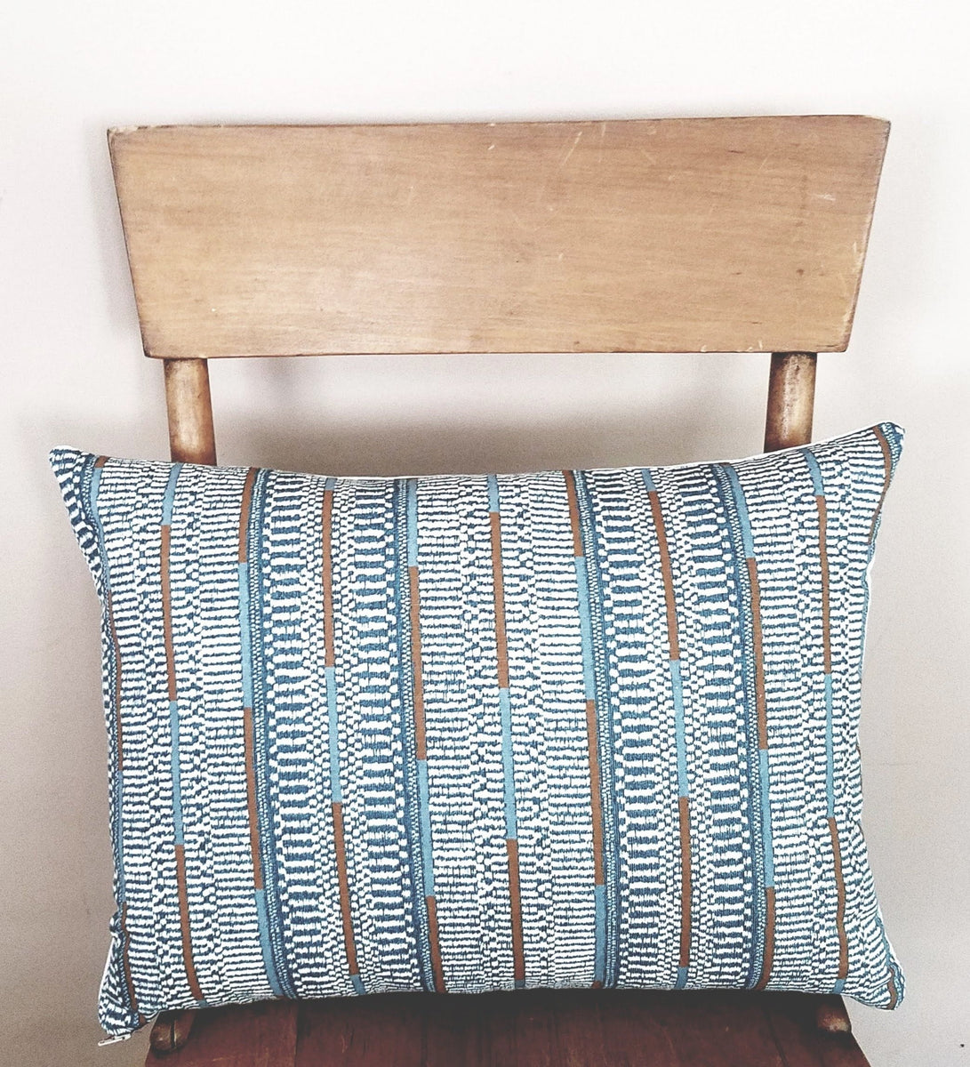 Nomadic Striped Blue Decor Lumbar Pillow Modern Home Decor – Sky
