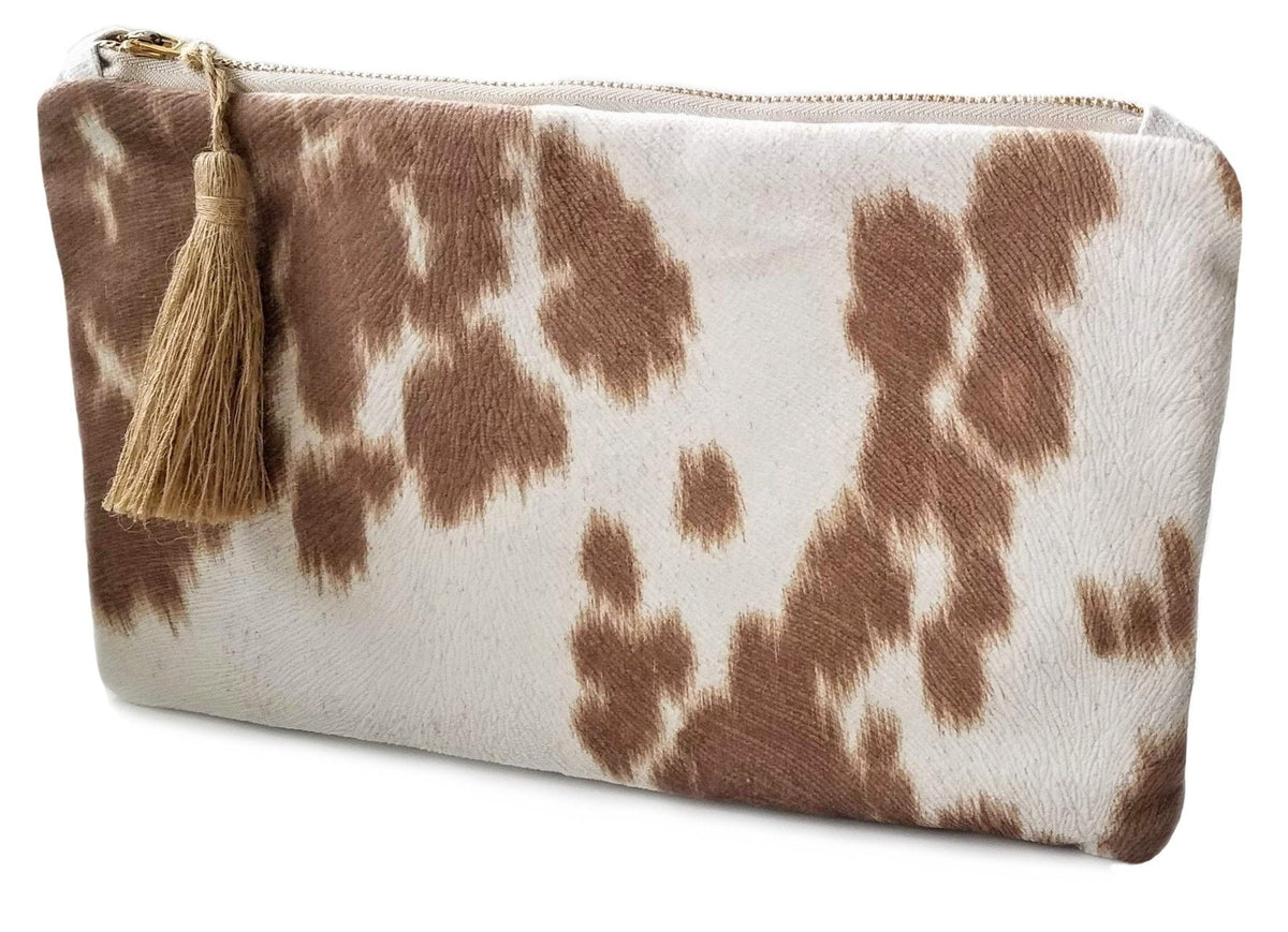 Unique Tan Faux Cowhide Bag Baguette Size Sky Iris