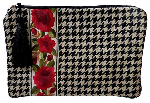 Designer Black Spotted Fabric Clutch Bag – Sky Iris