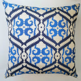 Curran Blue Tapestry Throw Pillow