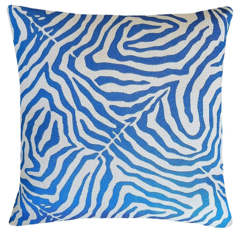 designer-bright-blue-animal-print-pillow