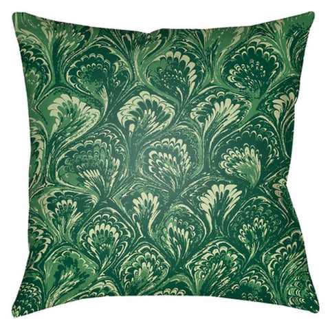 Flourish Green Outdoor Throw Pillow