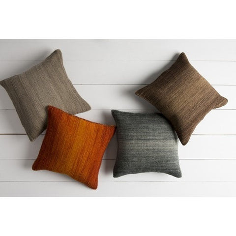 Charcoal Gray Ombre Wool Carpet Throw Pillow – Sky Iris